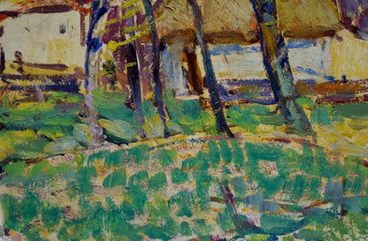 Vibrant impressionist oil painting Village Kisel by Ivan Gordeevich
