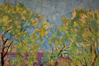 Vibrant impressionist oil painting Village Kisel by Ivan Gordeevich