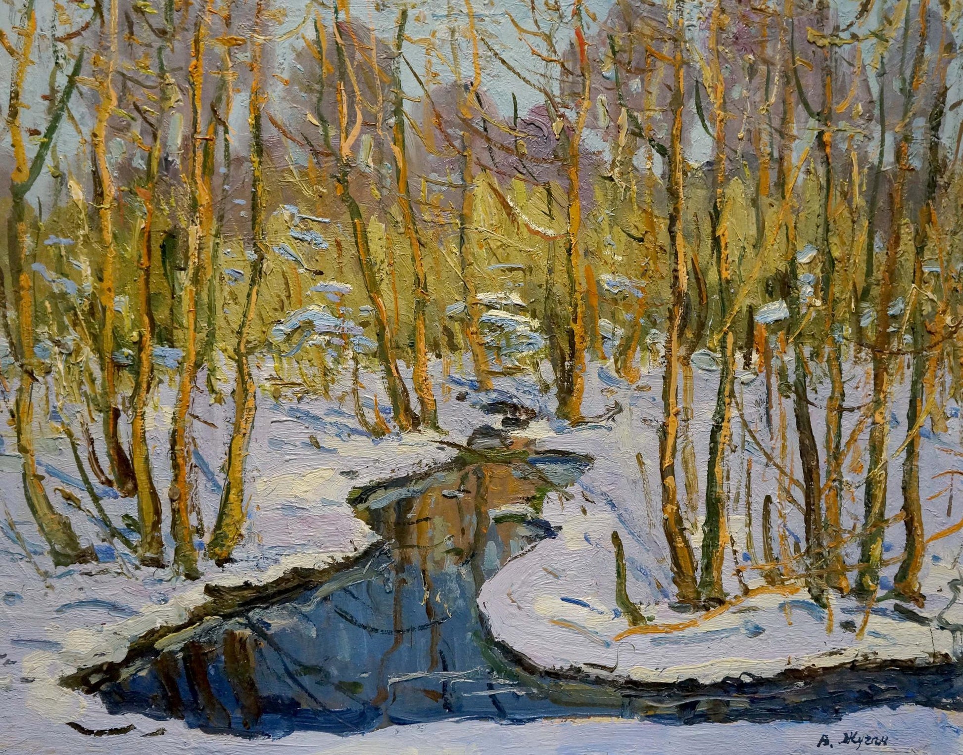 Winter landscape oil painting by Zhugan Vladimir Alexandrovich