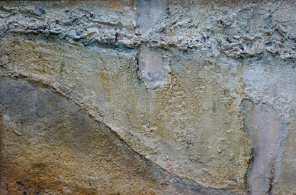 Oil painting Bogolyubov S. Bather on weathered concrete wall with textured discoloration