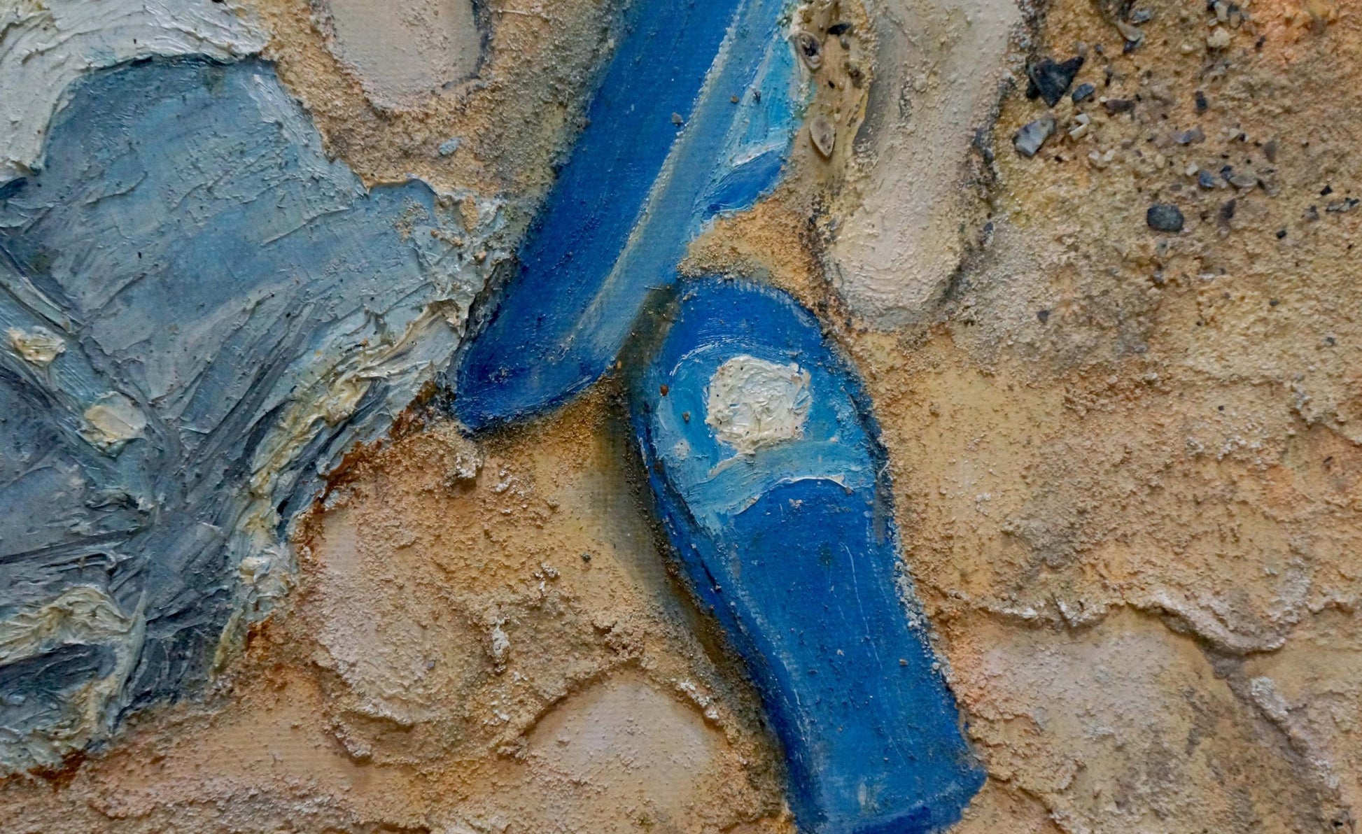 Oil painting Bogolyubov S. Bather: vibrant blue glossy shoe with white sole detail