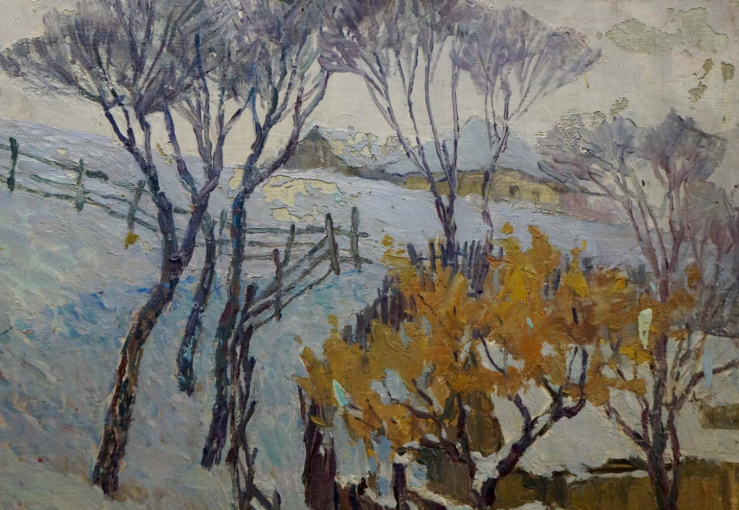 Oil painting At the well by Kurennoy Andrey Nikiforovich snowy landscape