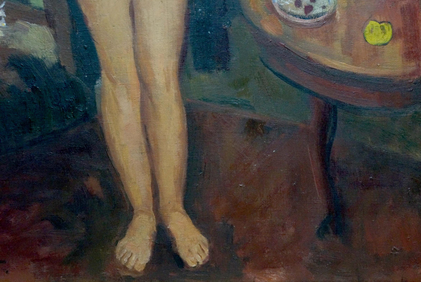 Oil painting of bare slender legs by Nina Evseevna Aisenberg