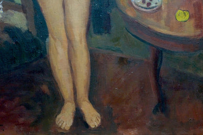 Oil painting of bare slender legs by Nina Evseevna Aisenberg