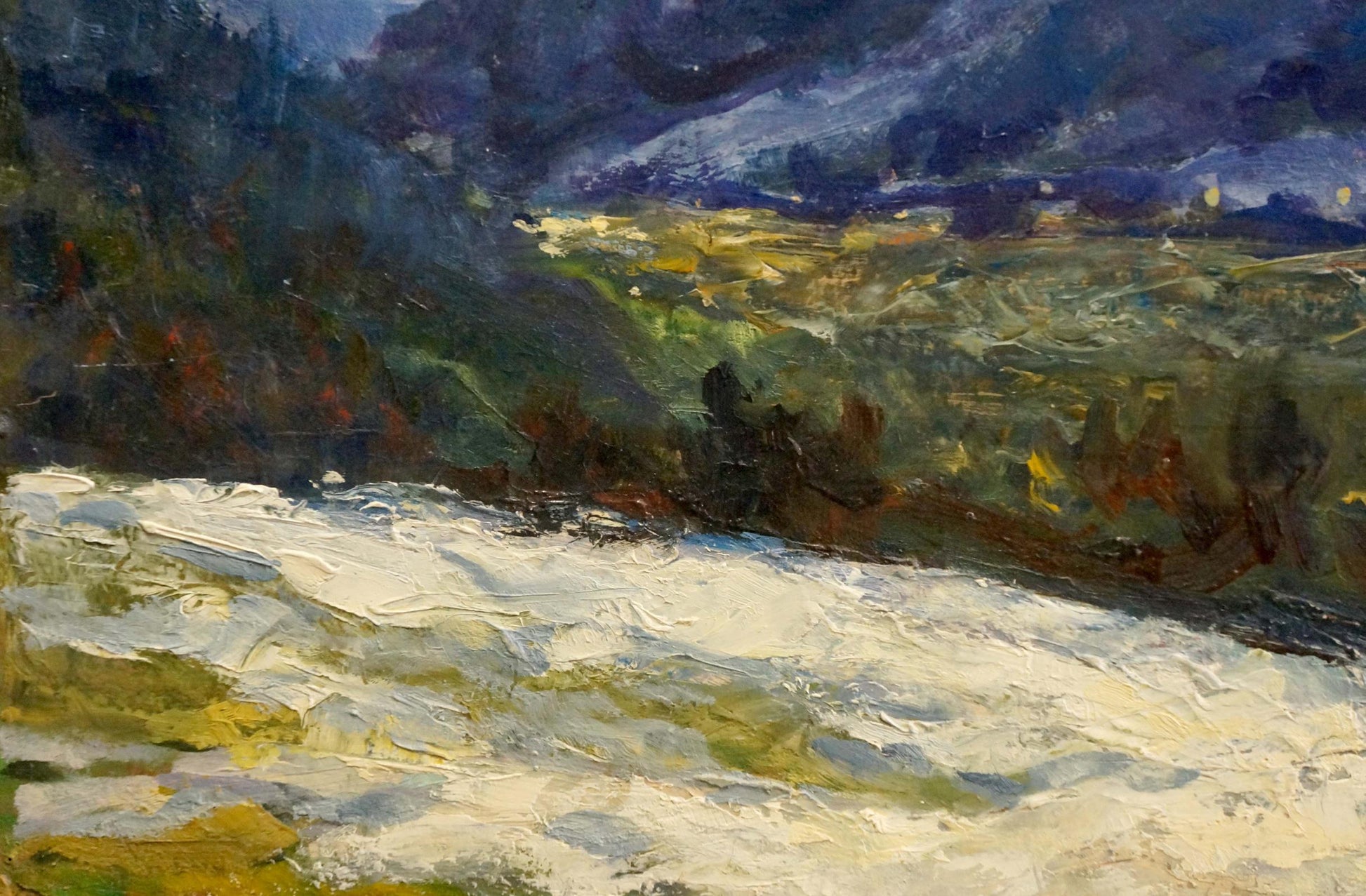 Oil painting Mountain landscape by Shakhriy A.A. with snowy foreground