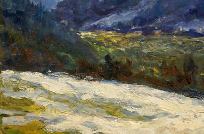 Oil painting Mountain landscape by Shakhriy A.A. with snowy foreground