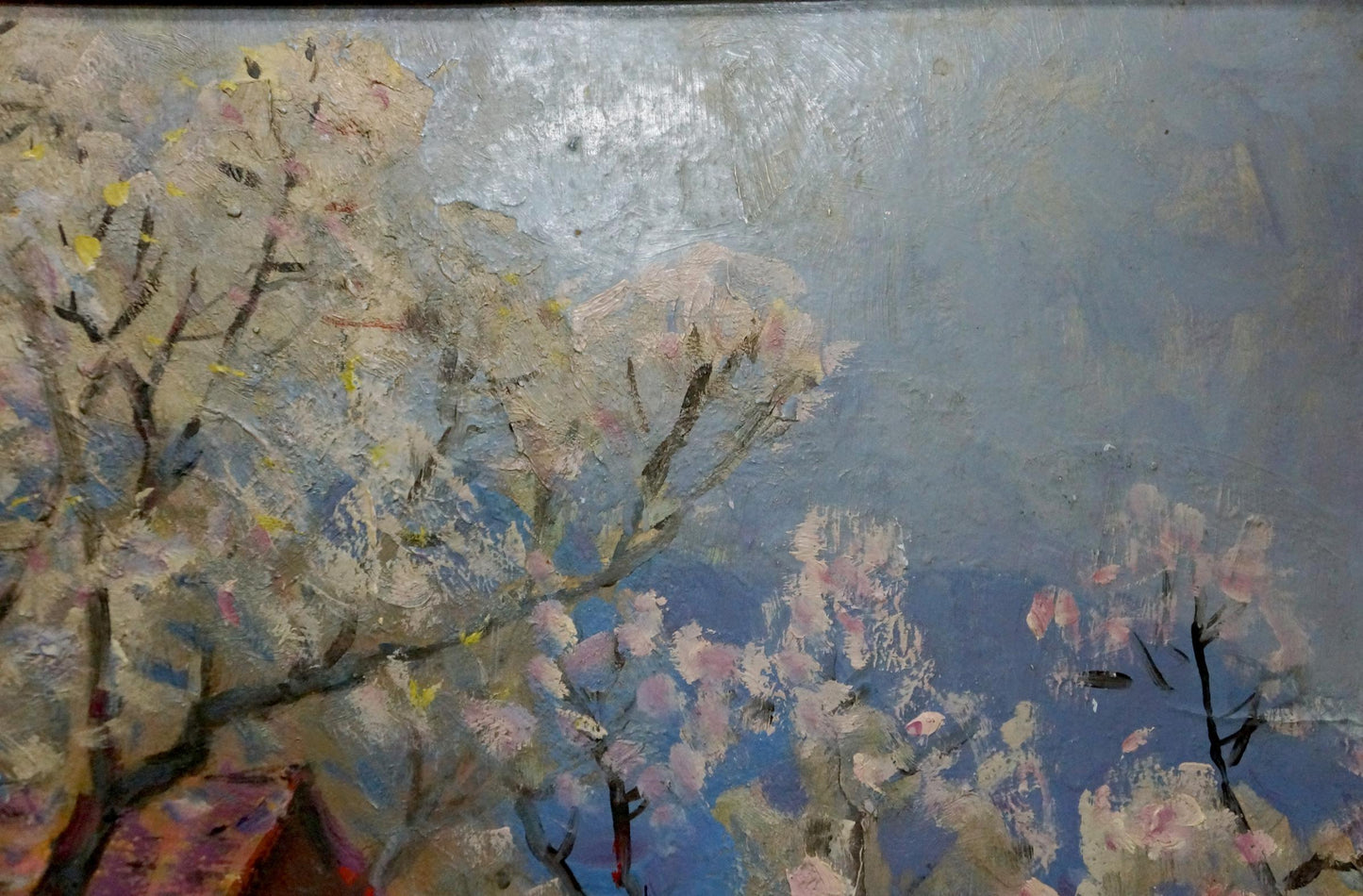 Oil painting Evening by Bakaev Sergey Ivanovich: cherry blossoms