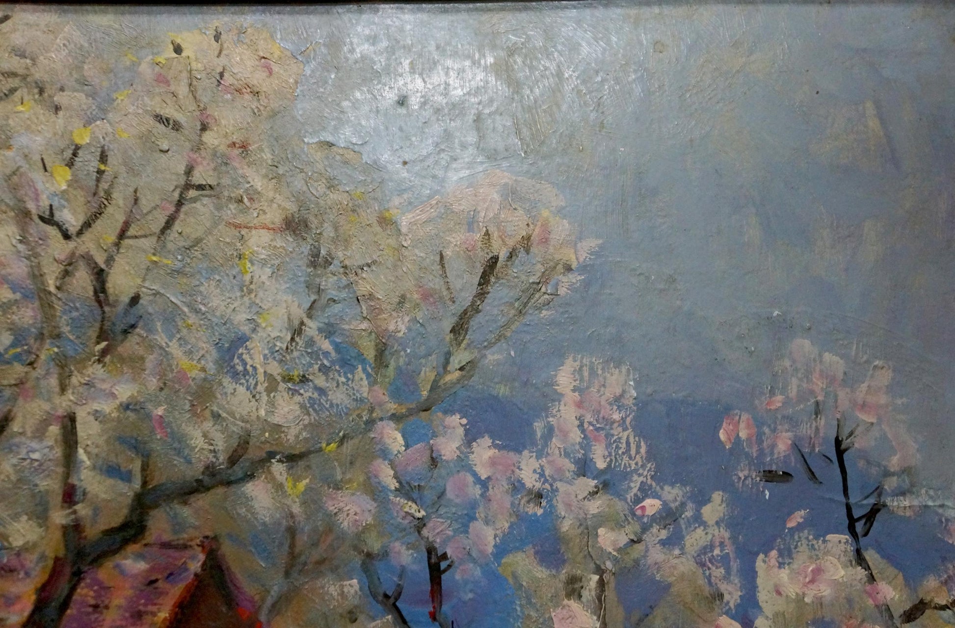 Oil painting Evening by Bakaev Sergey Ivanovich: cherry blossoms