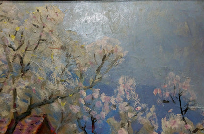 Oil painting Evening by Bakaev Sergey Ivanovich: cherry blossoms