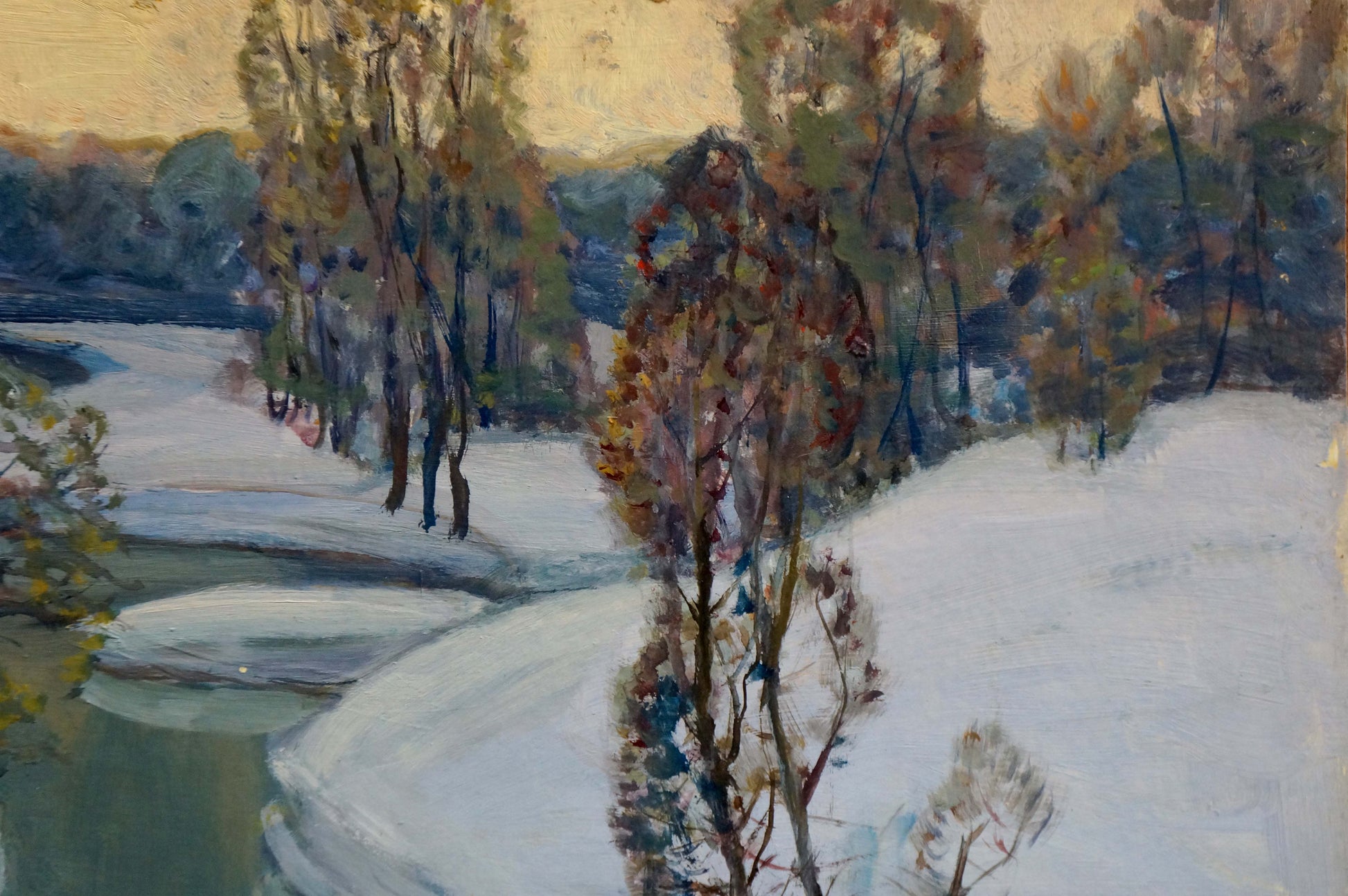 Oil painting Winter morning by Karmaz Nikolay Afanasevich snowy landscape