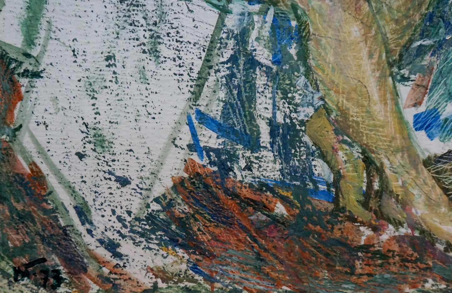 Oil painting portrait of female figure by Golovanov Vladimir Fedorovic, abstract textured brushstrokes