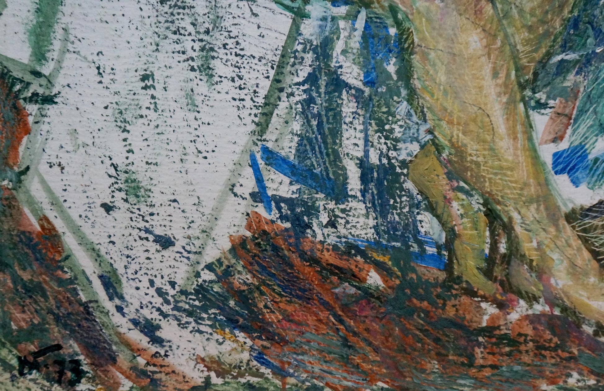 Oil painting portrait of female figure by Golovanov Vladimir Fedorovic, abstract textured brushstrokes