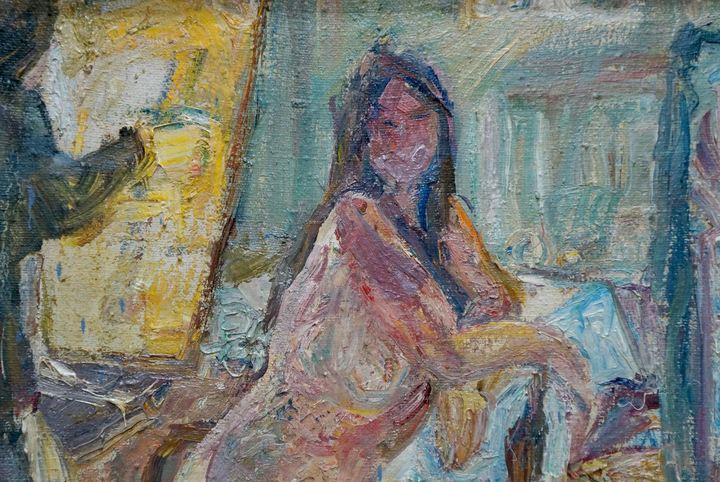 Impressionistic oil portrait of female figure by Lebedeva Valentina Nikolaevna