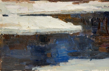 Abstract oil painting Snow melts by Sidorov Alexey Evdokimovich