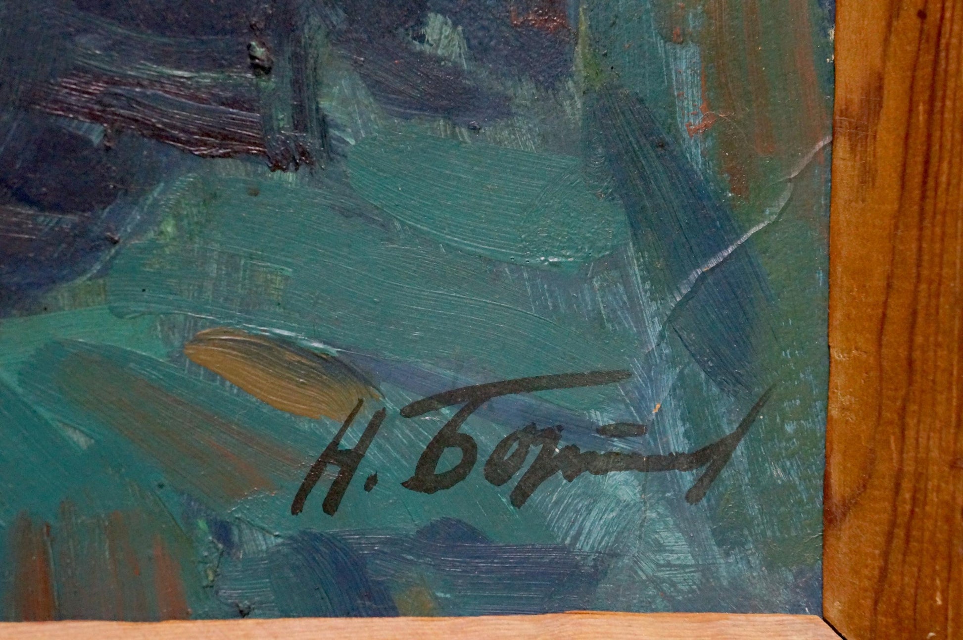 Oil painting Still life by Bortnikov Nikolay Fedorovich in teal blue earthy tones