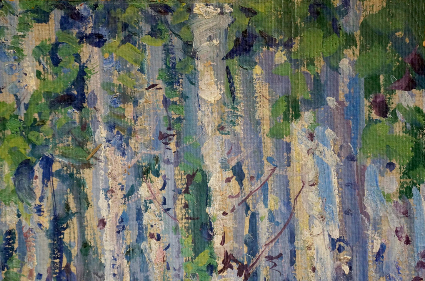 Oil painting Blue birch by Fomin Anatoly Nikiforovich, textured impressionist strokes