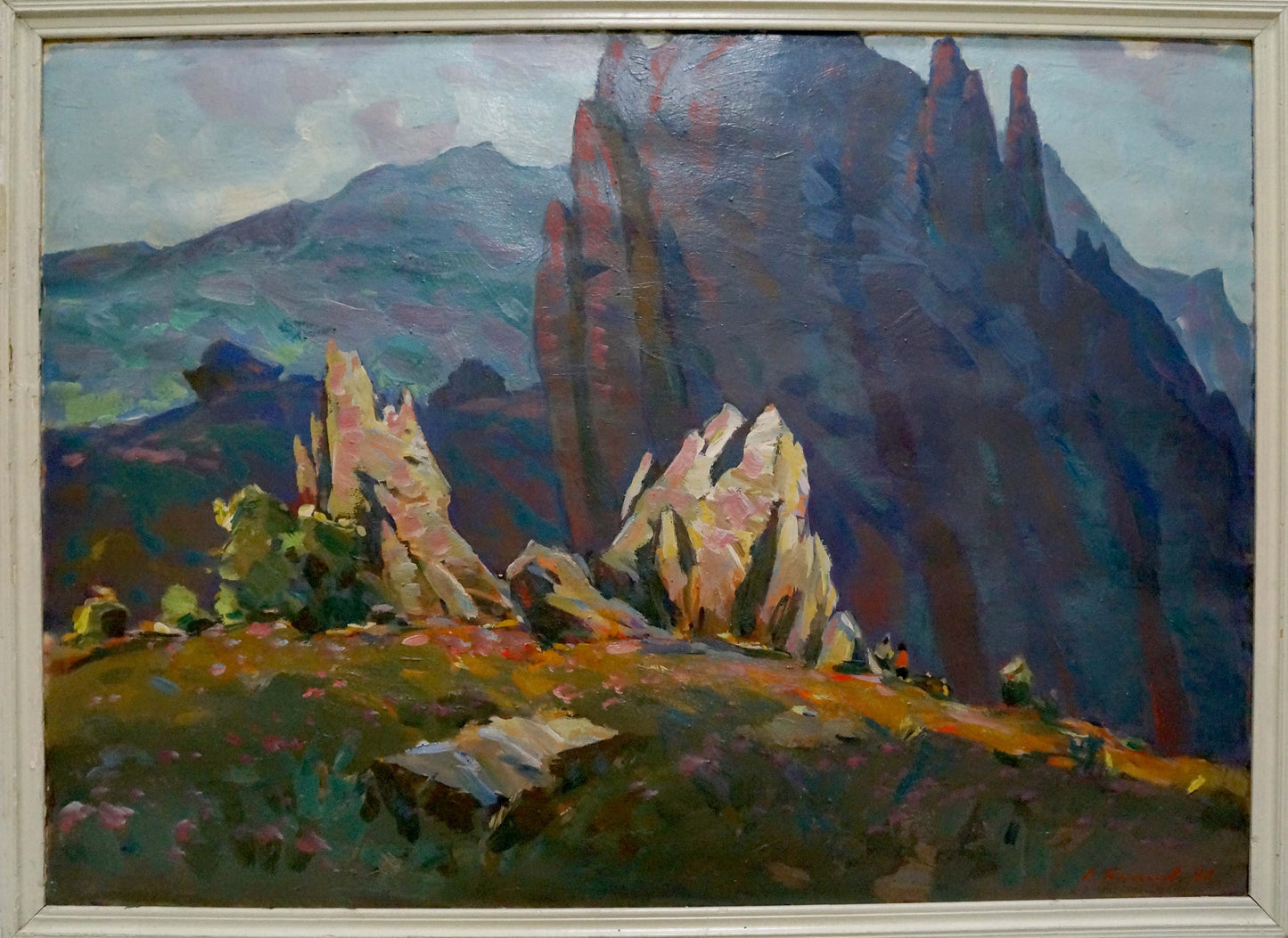 Oil painting of rocky mountain landscape by Bakaev Sergey Ivanovich