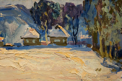 Winter in Sednev oil painting by Zhugan Vladimir Alexandrovich