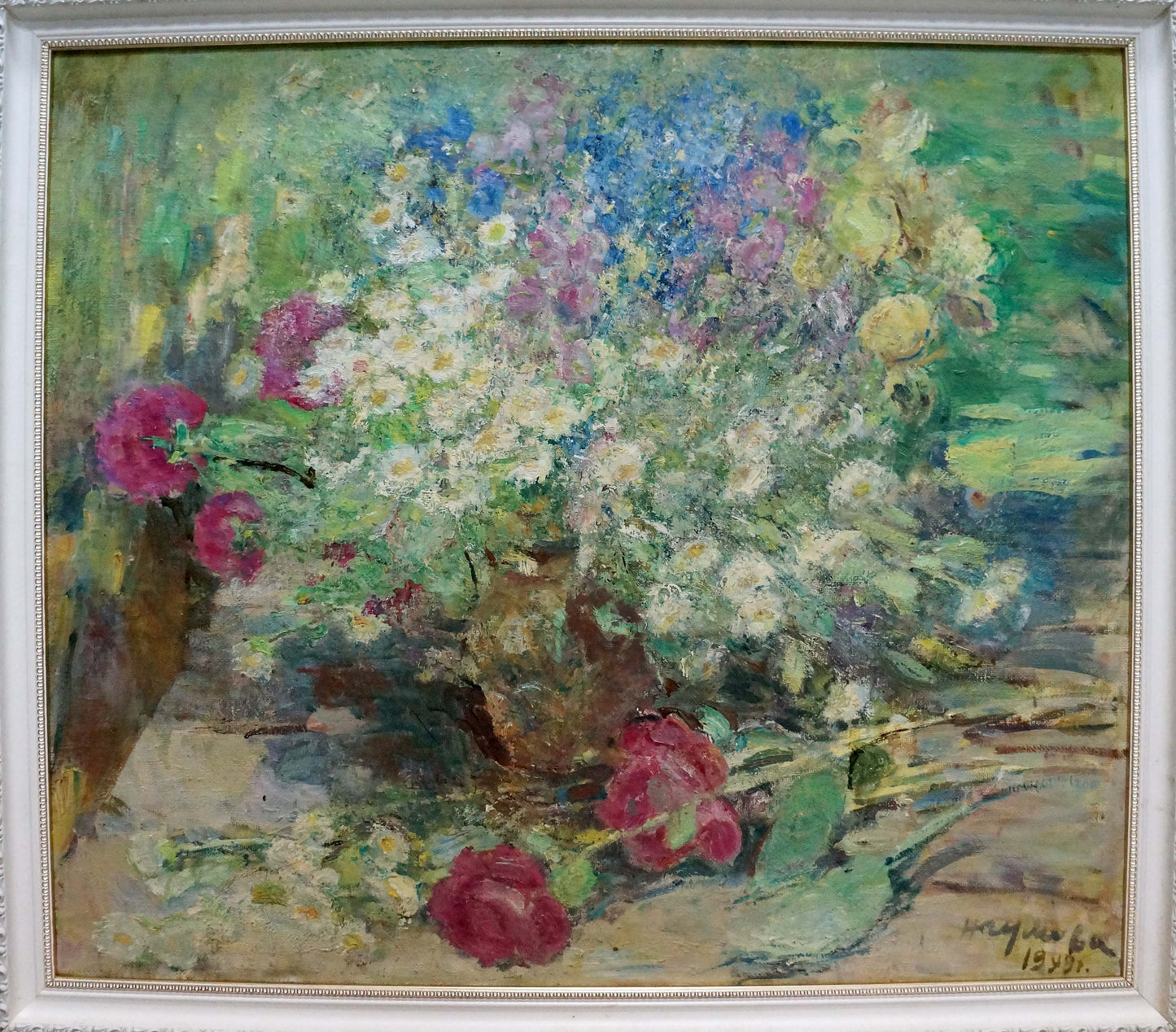 Vibrant oil painting of June flowers by Naumova Tamara Sergeevna
