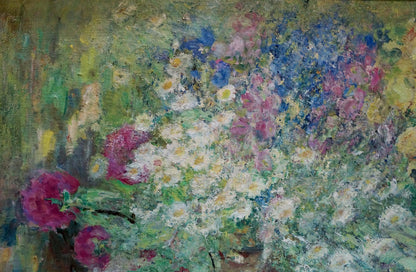 Vibrant impressionist oil painting of June flowers by Naumova Tamara Sergeevna