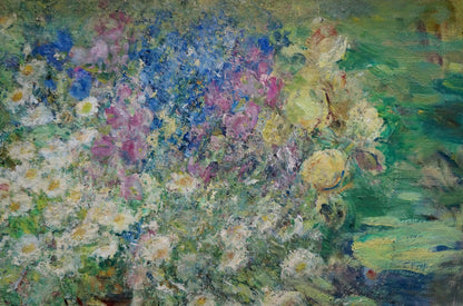 Vibrant oil painting of June flowers by Naumova Tamara Sergeevna