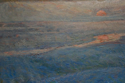 Oil painting of sunset over water by Zvyagintsev Rostislav Mikhailovich