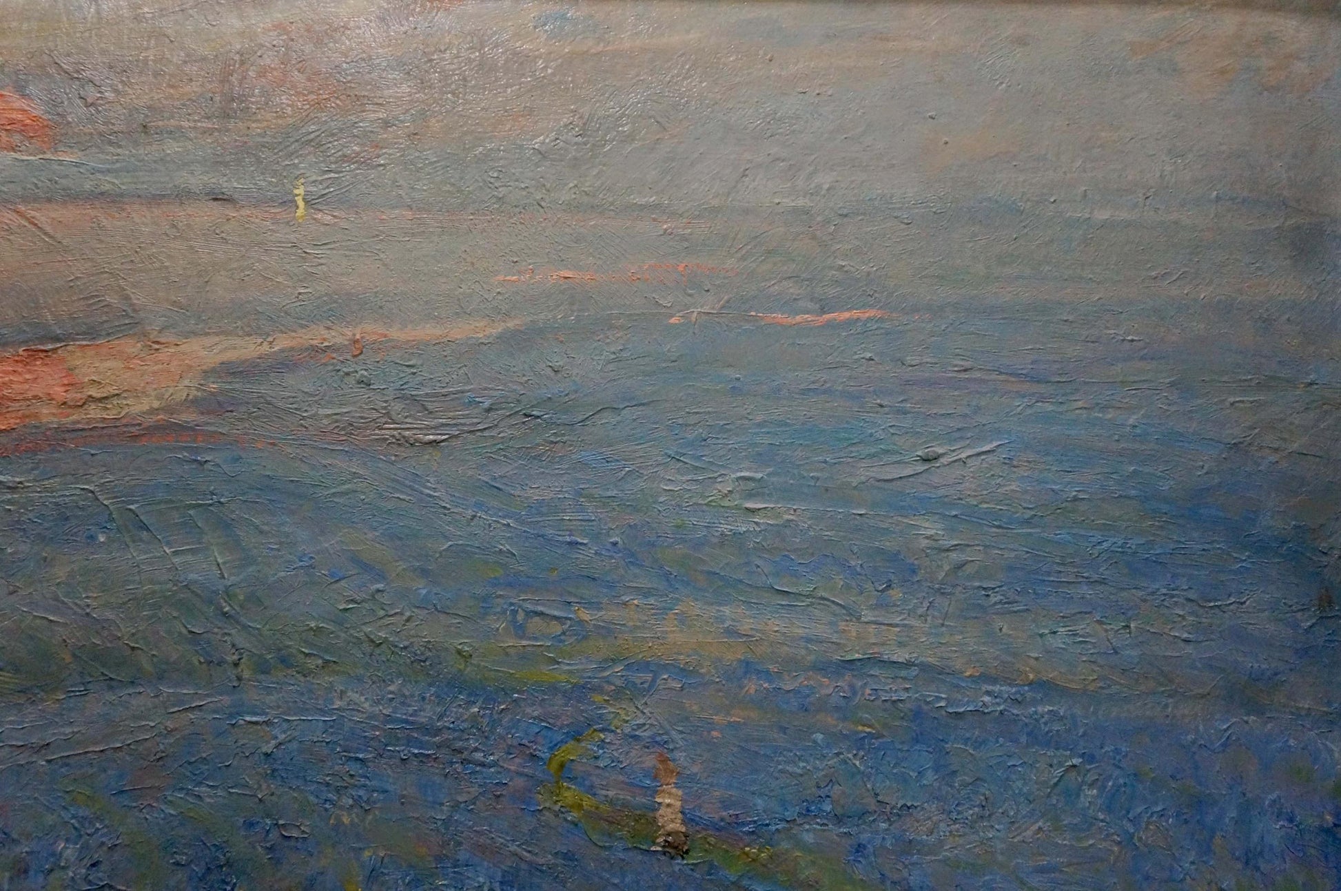 Abstract oil painting Flax blossomed by Zvyagintsev Rostislav Mikhailovich