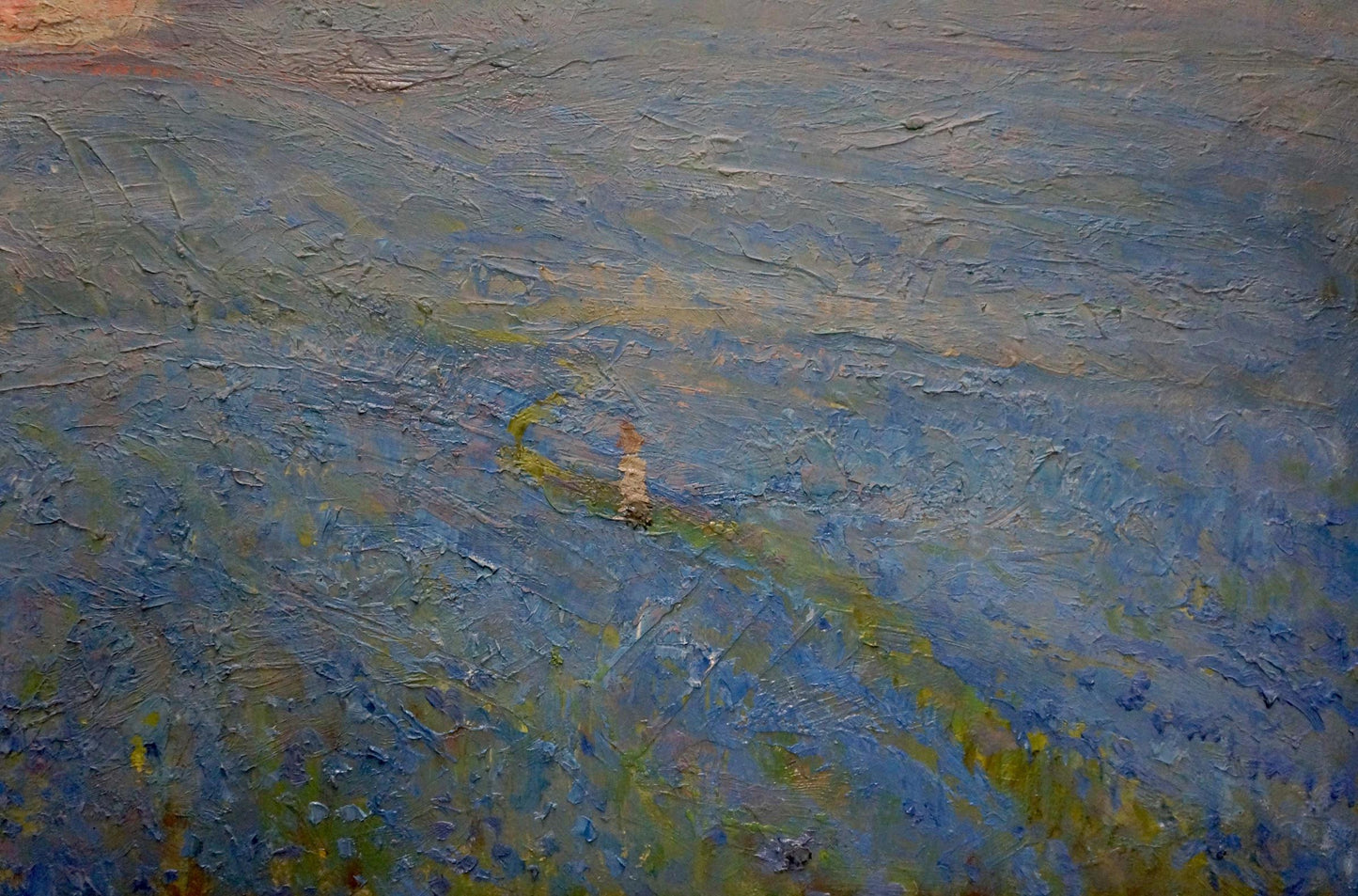 Oil painting Flax blossomed by Zvyagintsev Rostislav Mikhailovich