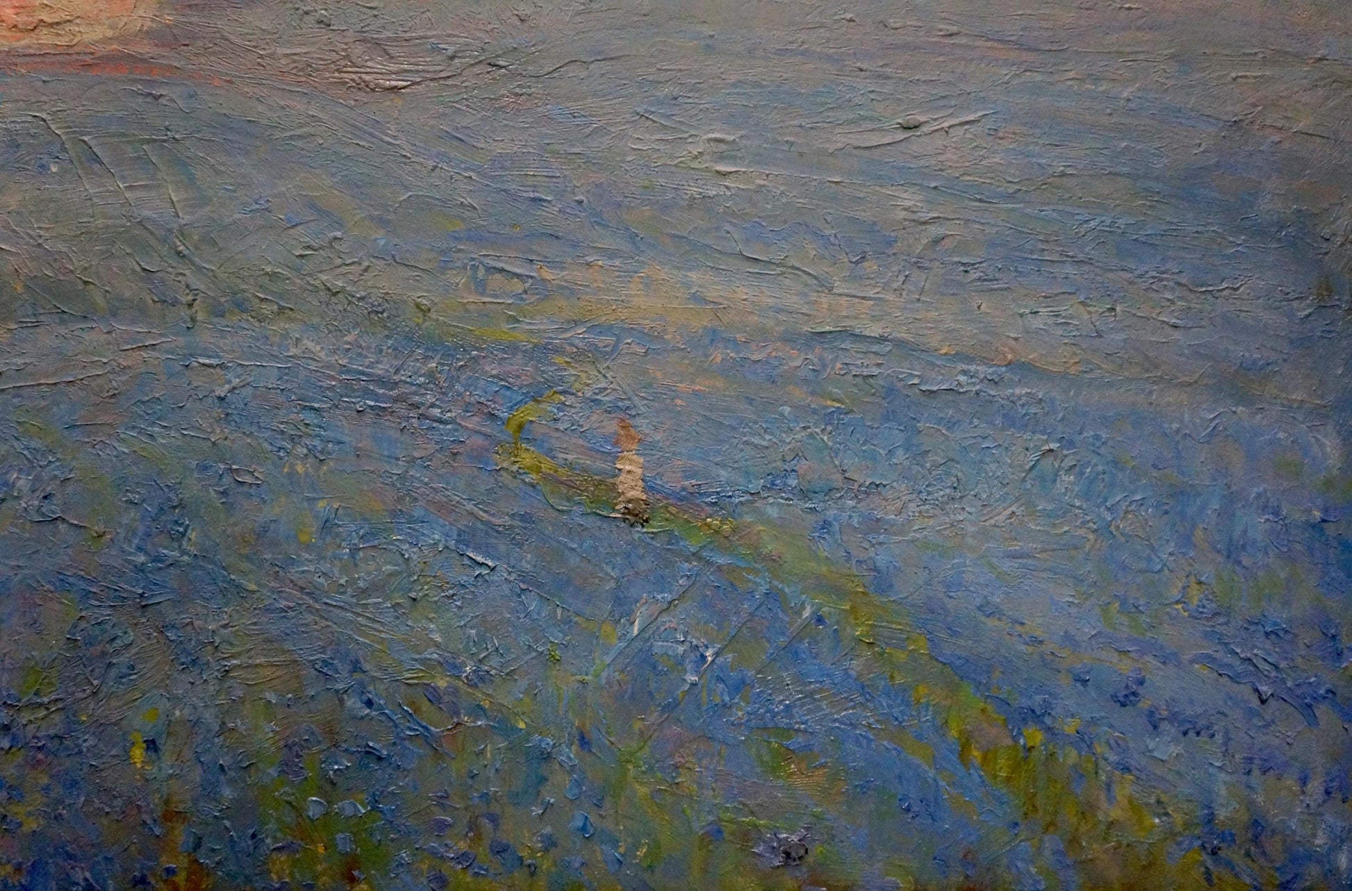 Oil painting Flax blossomed by Zvyagintsev Rostislav Mikhailovich