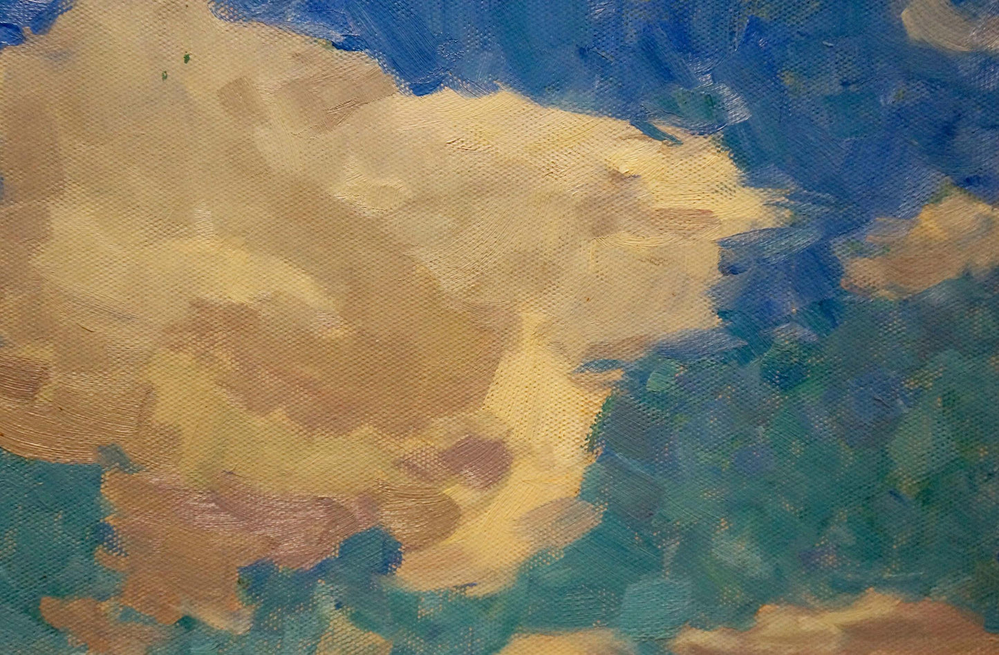 Oil painting Sunny Day by Sevastyanov Viktor Grigorievich, golden-yellow and blue strokes