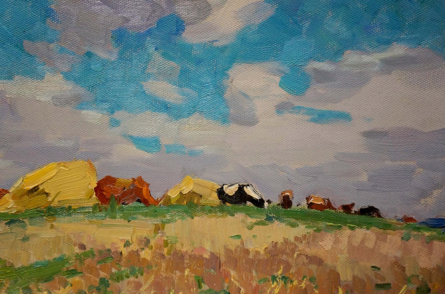 Oil painting Sunny day by Sevastyanov Viktor Grigorievich pastoral scene