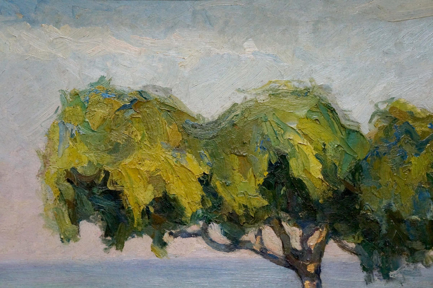 Oil painting of summer landscape with green trees by Robert Rafailovich Falk