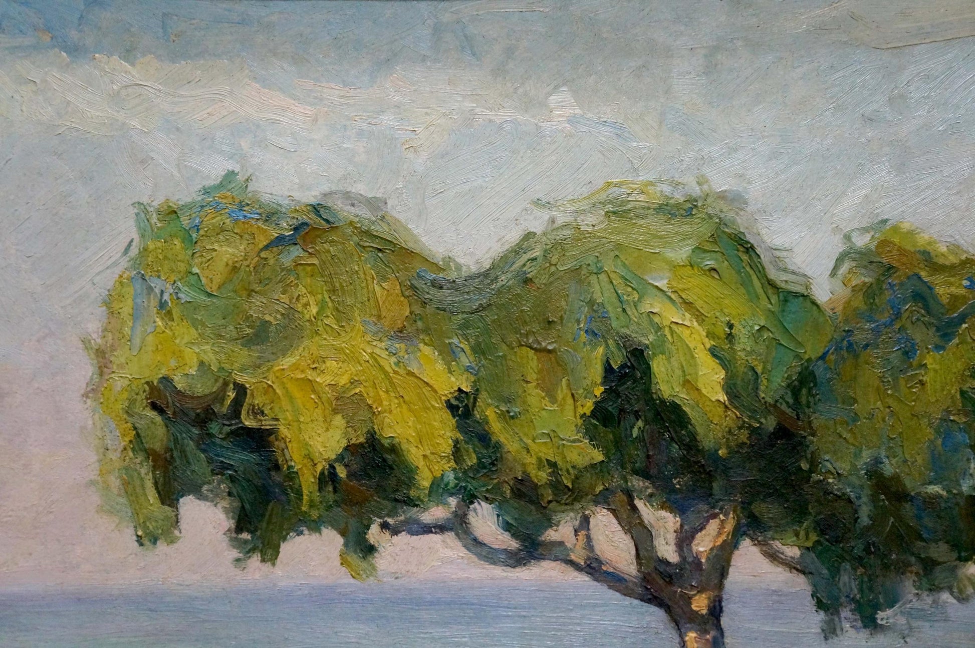 Oil painting of summer landscape with green trees by Robert Rafailovich Falk