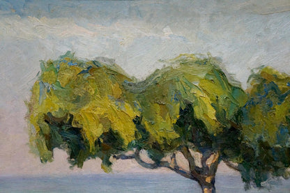Oil painting of summer landscape with green trees by Robert Rafailovich Falk