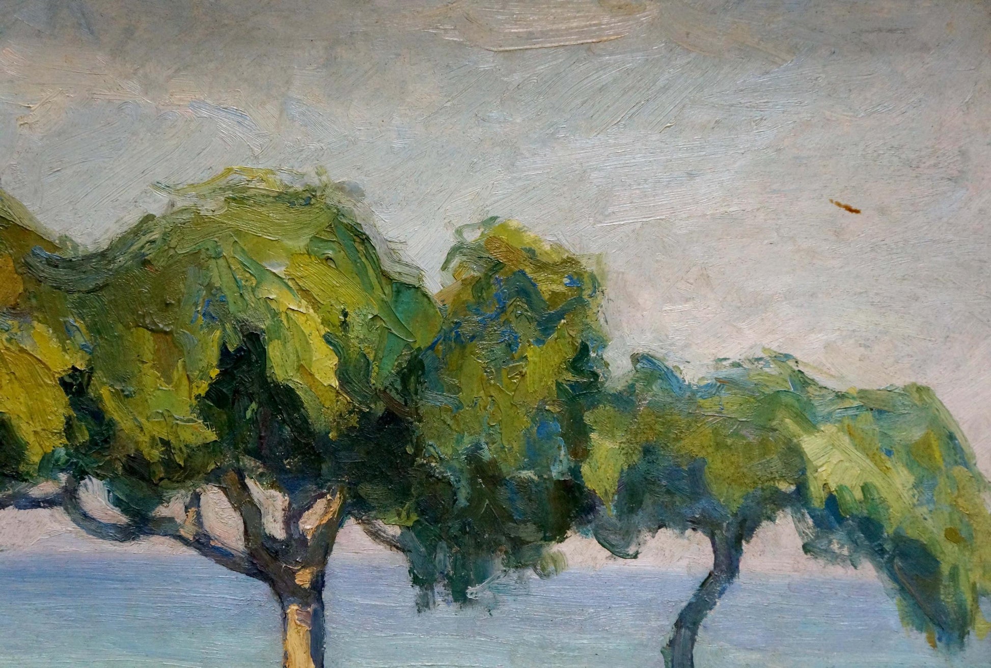 Oil painting of three lush green trees by Robert Rafailovich Falk