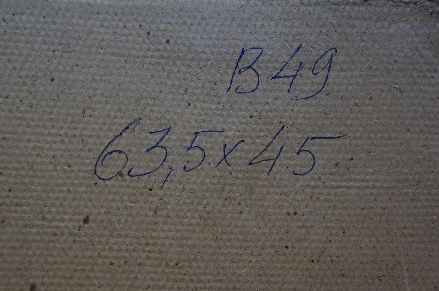 Back of Sevastyanov Viktor Grigorievich oil painting Haystacks on beige canvas