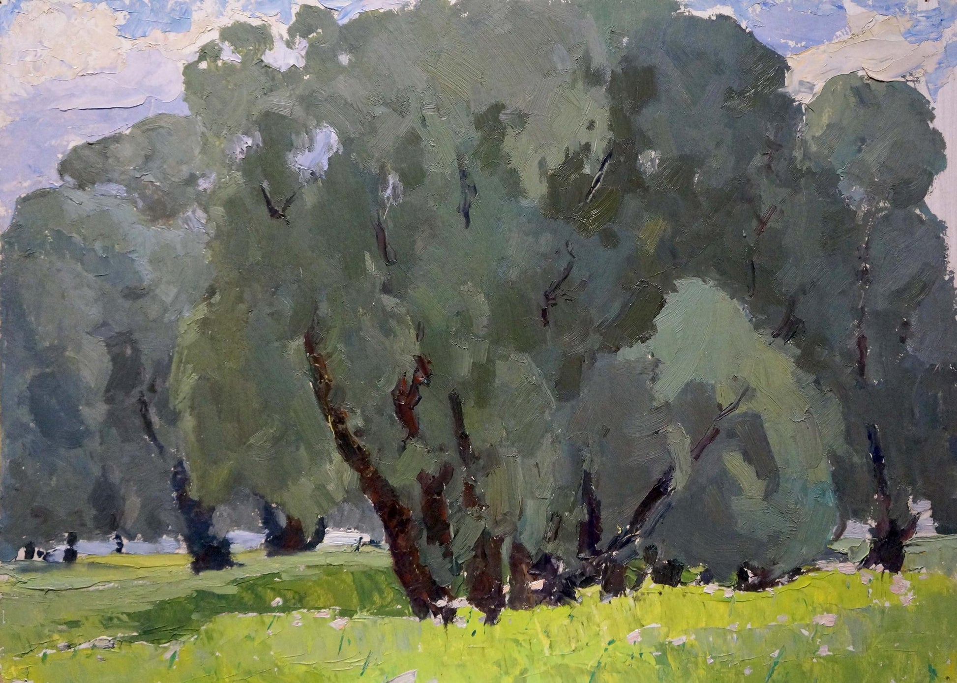 Impressionistic oil painting of old oak grove by Sevastyanov Viktor Grigorievich
