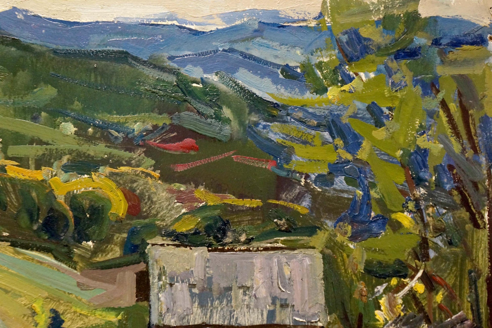 Oil painting of village landscape by Kokin Mikhail Alexandrovich