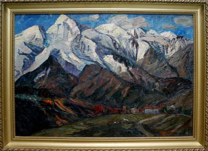 Oil painting of snow-capped mountains by Brendel Olga Vladimirovna