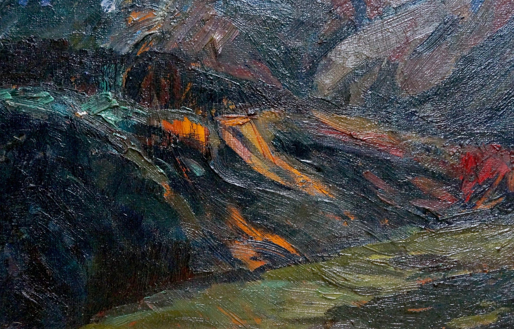 Oil painting of rugged mountains by Brendel Olga Vladimirovna