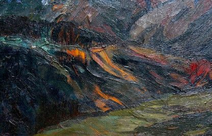 Oil painting of rugged mountains by Brendel Olga Vladimirovna