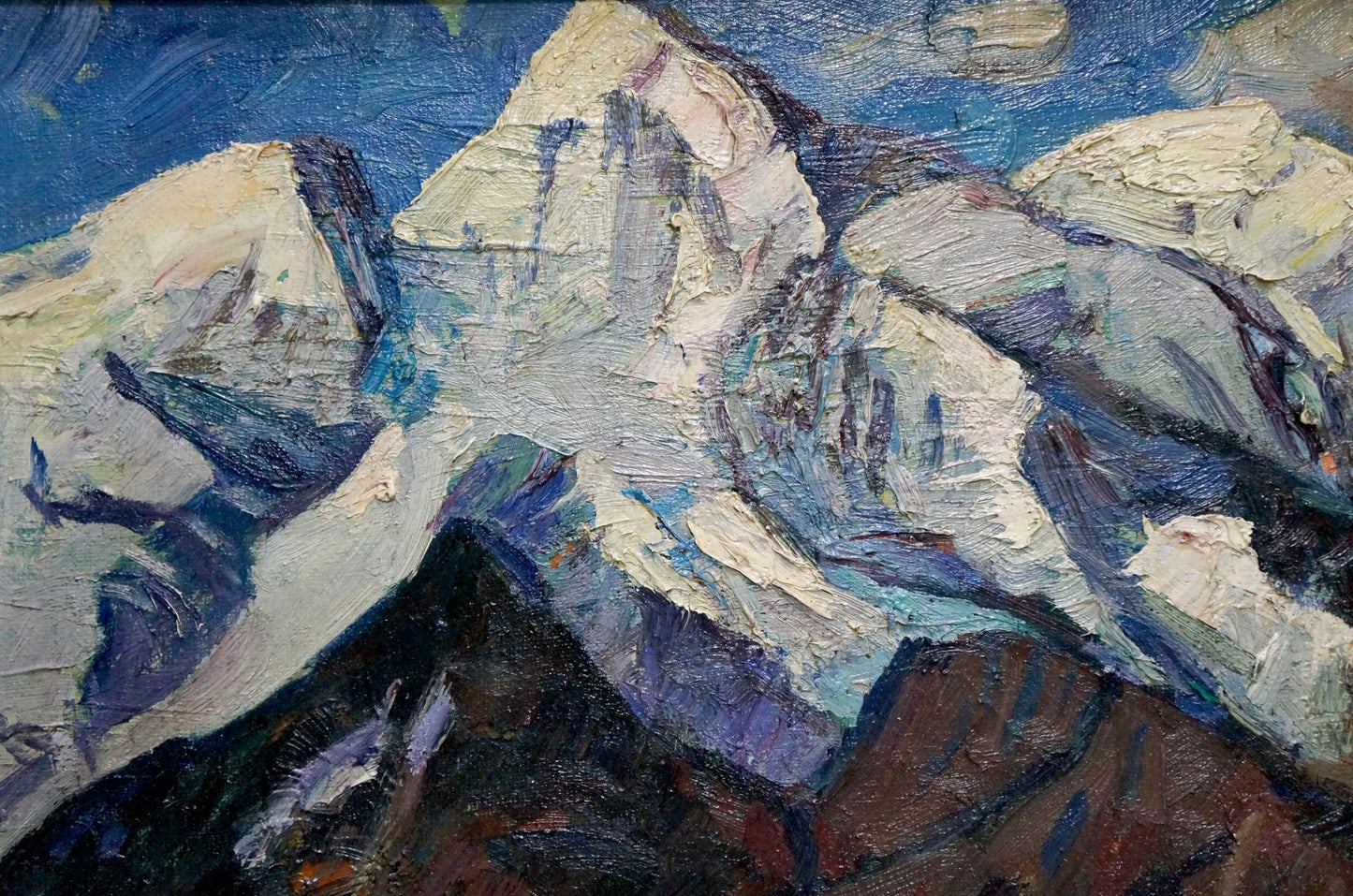Oil painting of snow-capped mountains by Brendel Olga Vladimirovna