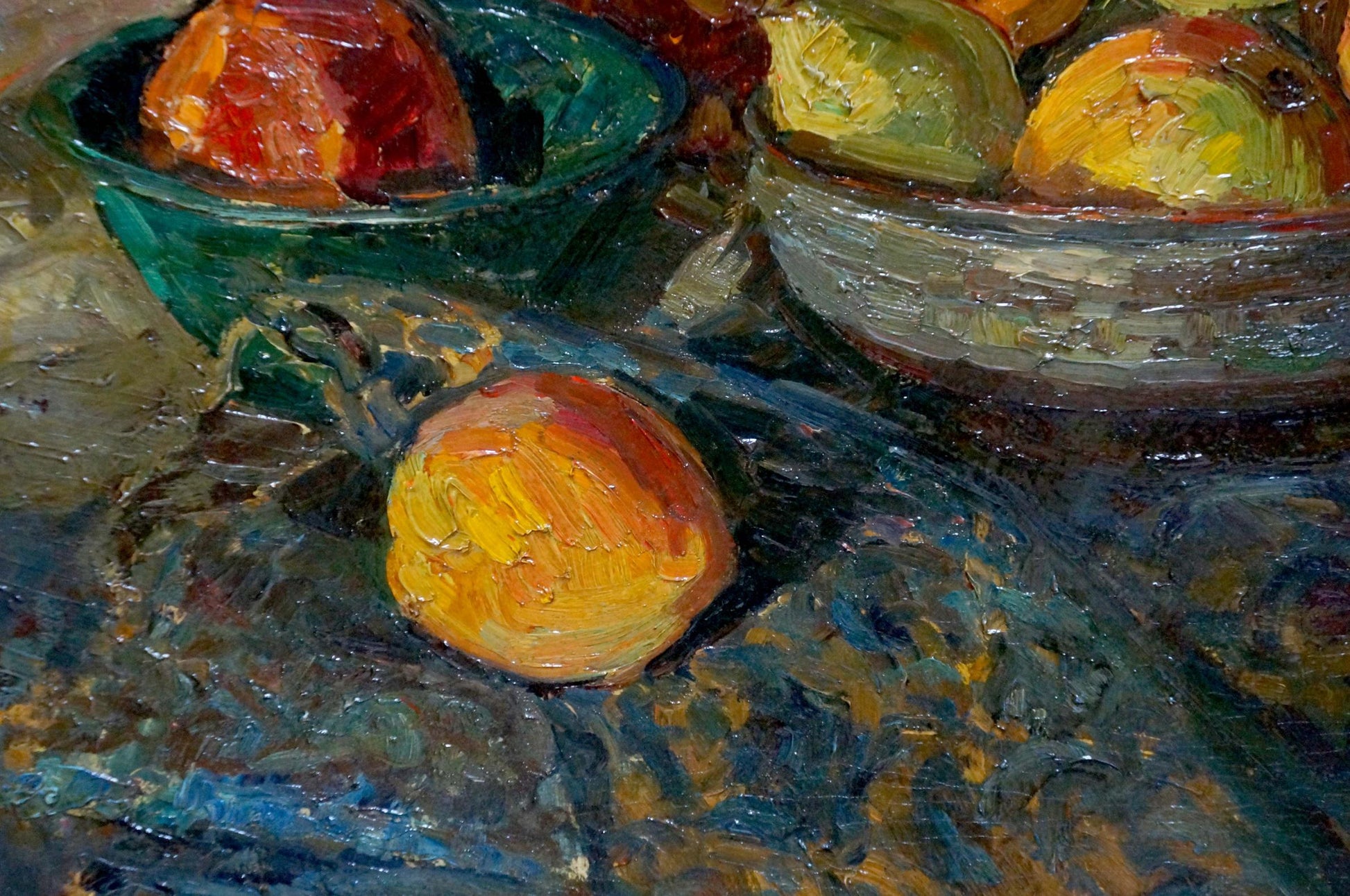 Oil painting of vibrant orange peach by Baghramyan Movses Movsesovich