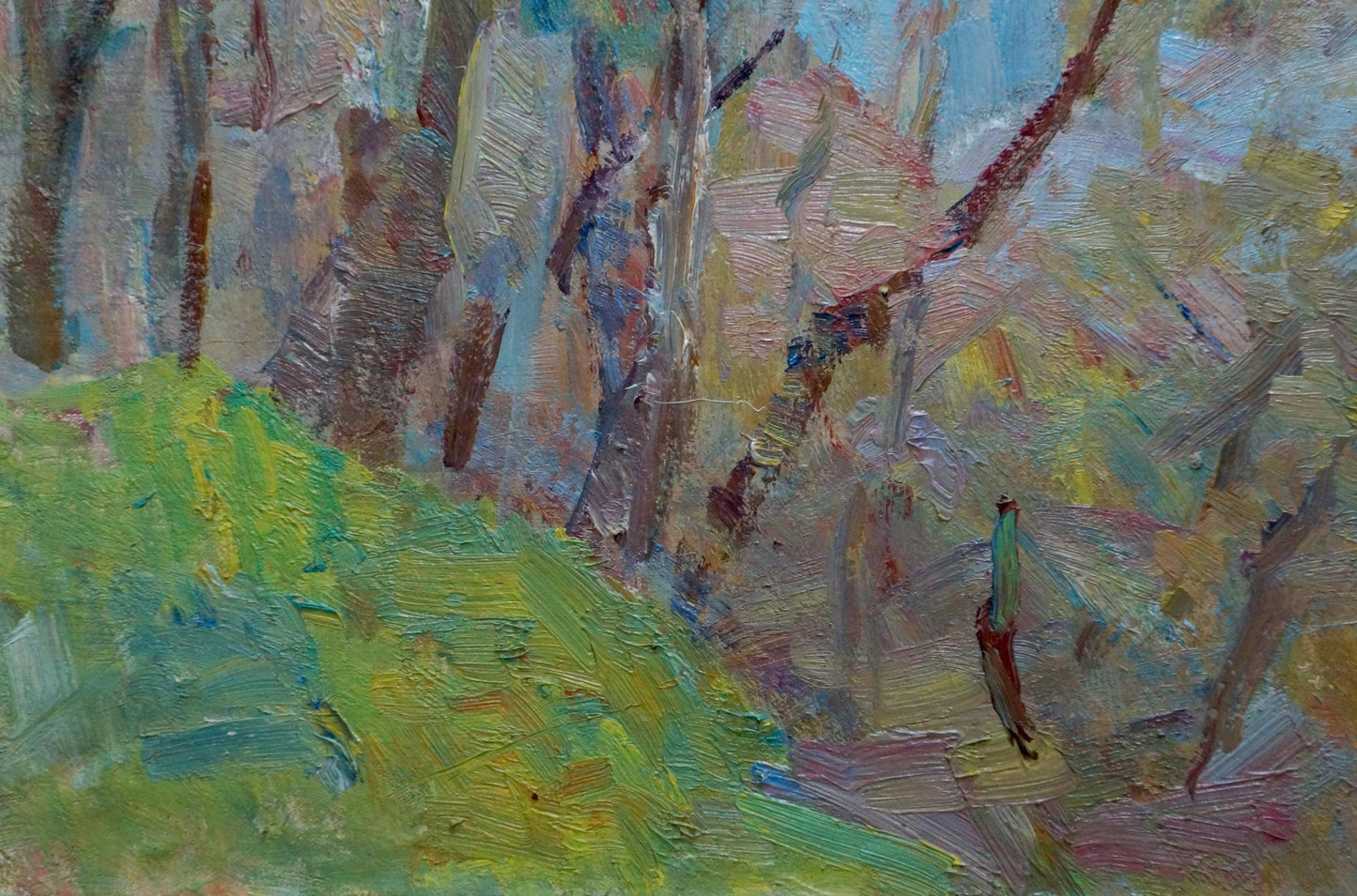 Vibrant impressionist oil painting of spring forest by Naumova Tamara Sergeevna