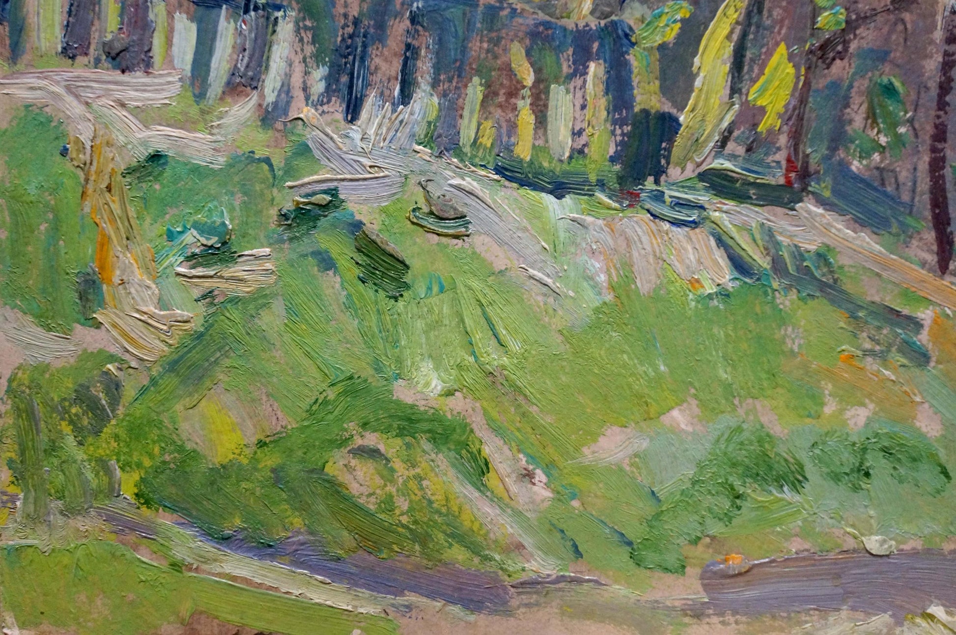 Oil painting House over the river by Kokin Mikhail Alexandrovich
