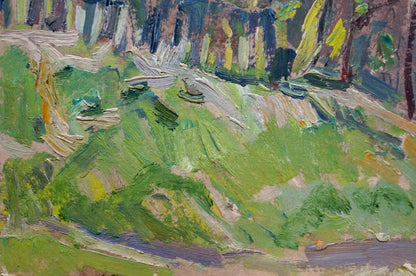 Oil painting House over the river by Kokin Mikhail Alexandrovich