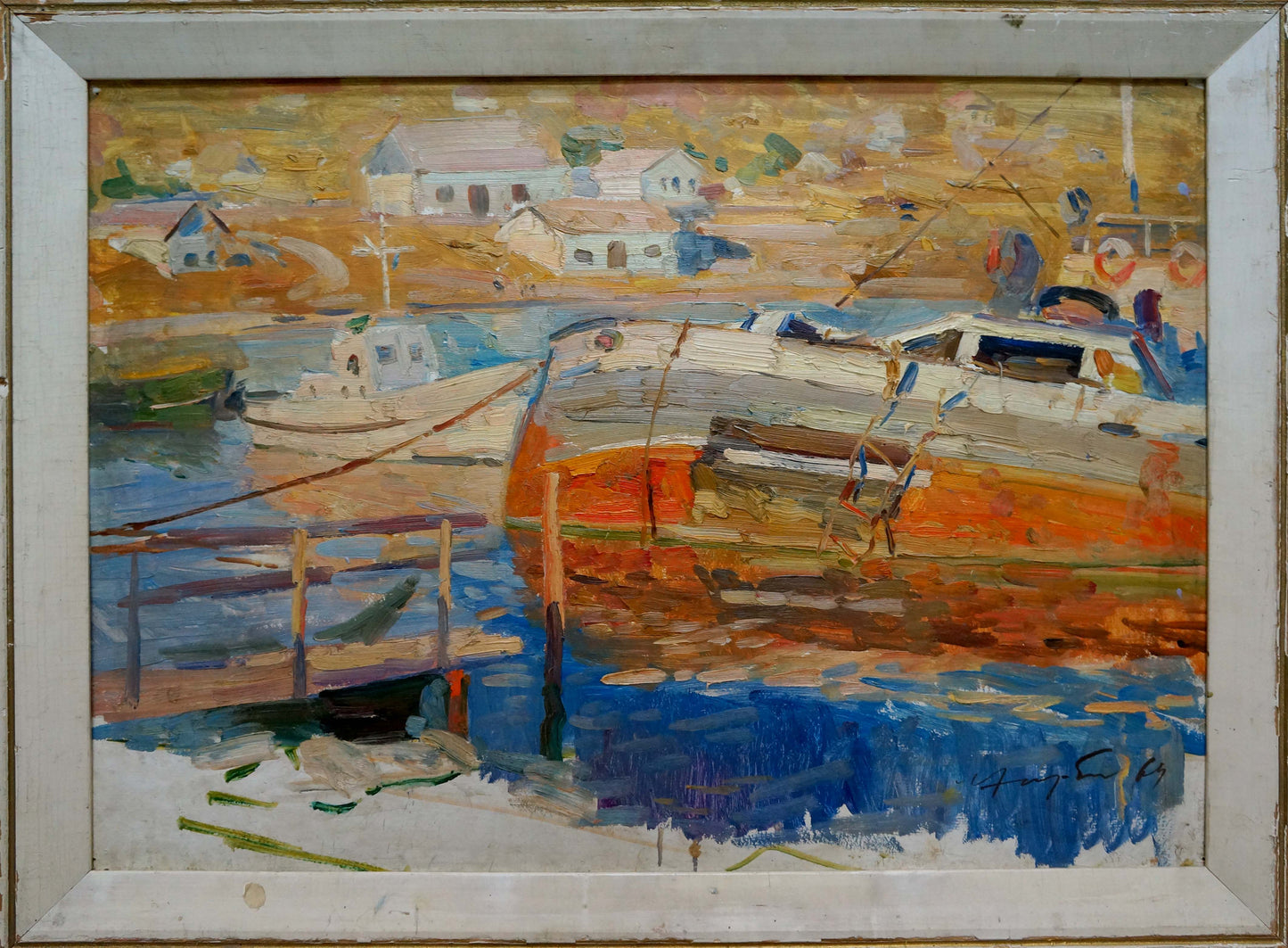 Vibrant impressionist oil painting of Port by Khodchenko Lev Pavlovich