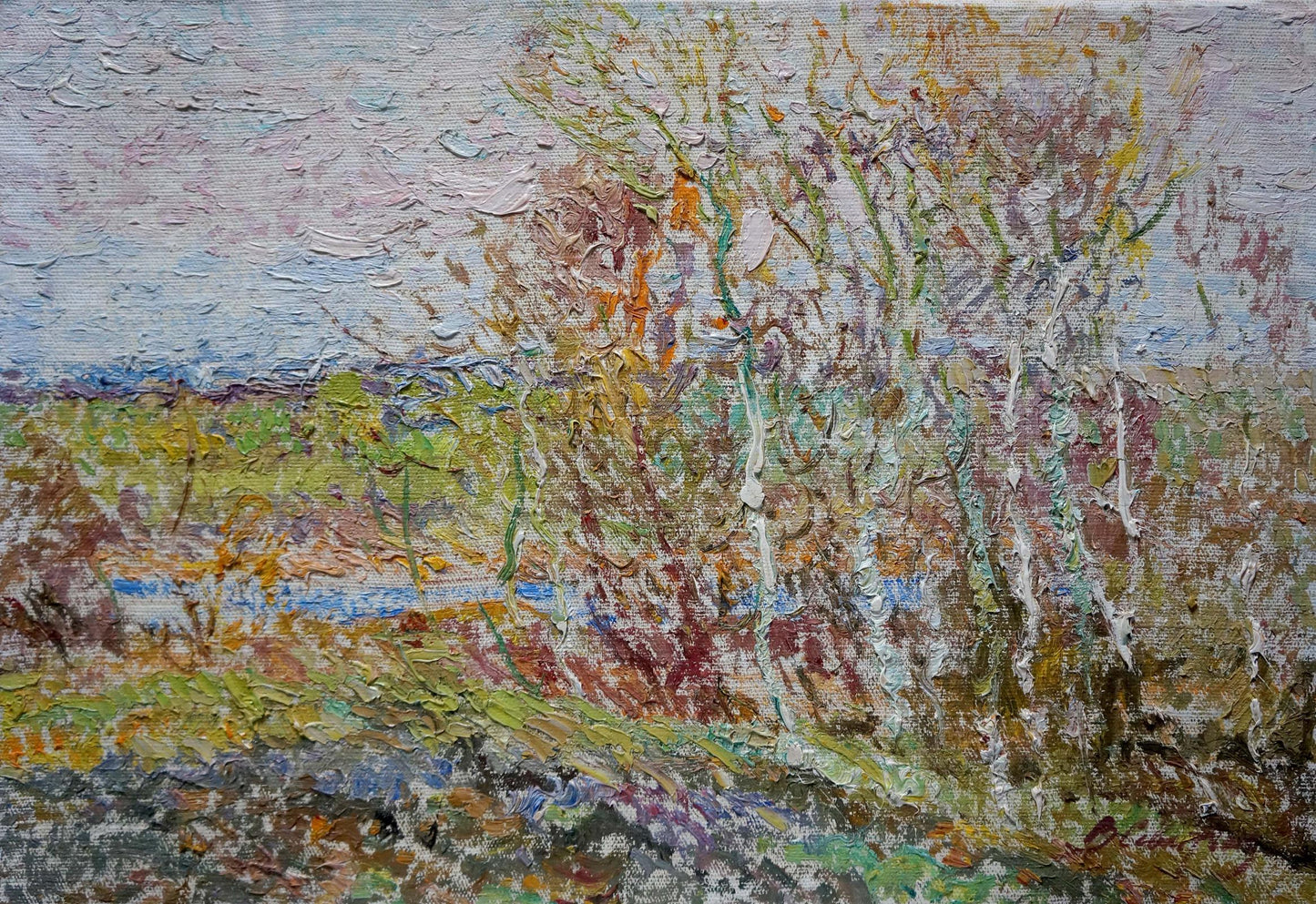 Impressionistic spring landscape oil painting by Viktor Grigorievich Sevastyanov