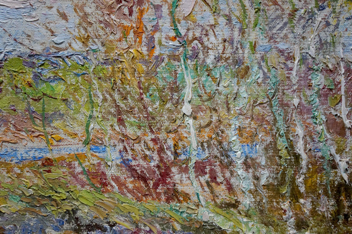 Oil painting of spring landscape after rain by Viktor Grigorievich Sevastyanov