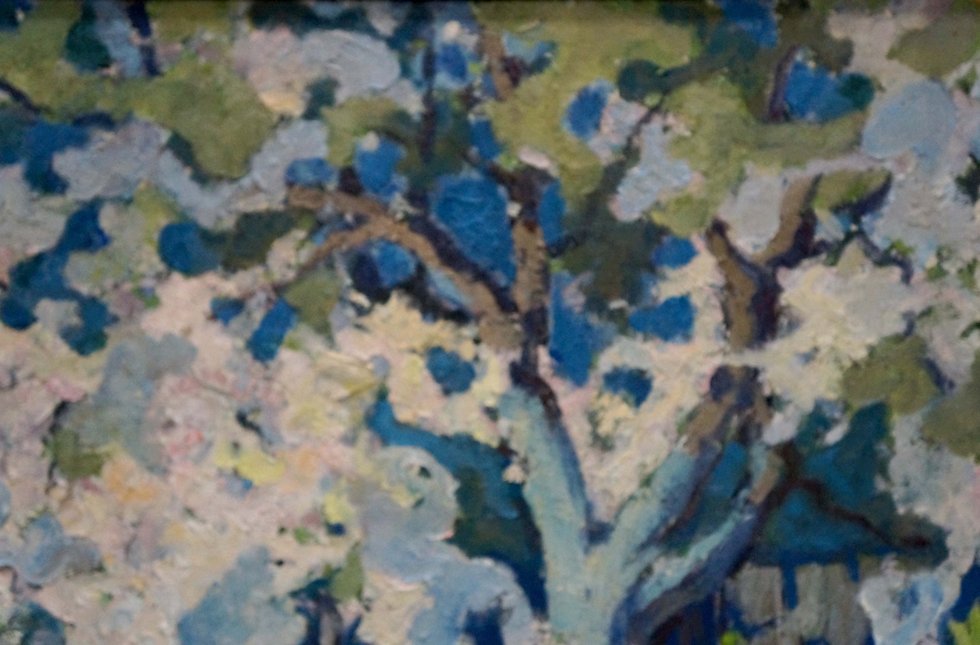 Vibrant impressionist oil painting of blooming apple tree by Zhurakovsky Victor Petrovich
